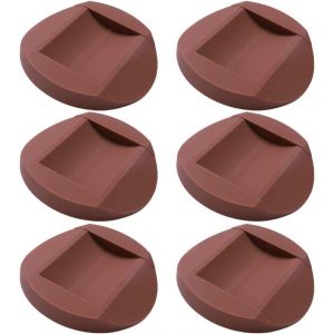6 Pieces Non-Slip Rubber Furniture Castor Cups Chair Foot Cushion For All Floors,Furniture Wheels,Brown - Neuf
