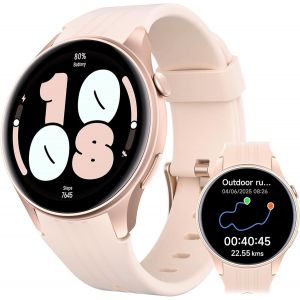 Montre Connect&eacute;e Femme avec GPS Int&eacute;gr&eacute;, Smartwatch avec Appels Bluetooth, 100+ Sportifs, Fr&eacute;quence Cardiaque, Sommeil, IP68 &Eacute;tanche, Montre Connectee pour Android & iPhone (Or Rose, 43 mm) - Neuf