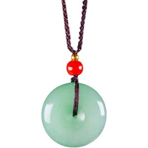 Trahoo-Collier Avec Pendentif En Forme De Donut En Jade Verte Naturelle Pour Homme Et Femme, Jade, Jade - Neuf