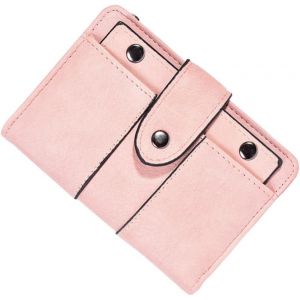 Portefeuille Femme Élégant Pu Avec Fermeture Éclair Et Boucle Petit Portefeuille Pratique Et Chic Rose Pour Cartes Et Monnaie - Neuf