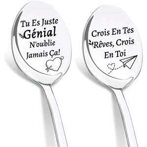 Cadeau Pour Femme,Cadeau Anniversaire Femme,Cadeau Femme Utile,Cuillère À Café Acier Inoxydable,Cuillères Gravées Au Laser,Idee Inspirant Cadeaux Pour Femmes Couple - Neuf