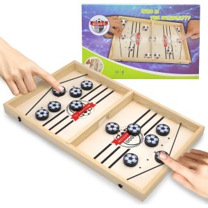 Sansh-Jeu De Société Rapide Slingpuck, Fast Sling Puck Game, Jeu De Palet À Fronde Rapide, Jeu De Bataille De Boule De Glace Portable, Catapult Board Game, Jeux De Société Pour Parent-Enfant - Neuf