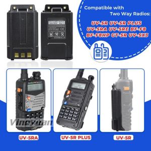 UV-5R Battery BL-5L 3800mAh Battery Support Rechargeable Type-C USB Direct Charge for Walkie Talkie UV-5R UV-5R Plus UV-5RA UV-5RE BF-F8 BF-F8HP GT-5R UV-5X3 - Neuf