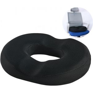 Coussin De Chaise,Coussin Coccyx En Mousse &Agrave; M&eacute;moire De Forme Avec Base Antid&eacute;rapante Et Housse Amovible Et Lavable-Soulage Les H&eacute;morro&iuml;des 40 X 34 X 6 Cm. - Neuf