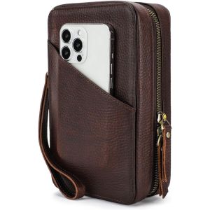 &Eacute;tui Organiseur De C&acirc;bles En Cuir, Sac De Voyage, Sac De Voyage Tech Essentials Accessoires Gadget Bag Pour Souris/Chargeurs/C&acirc;bles/&Eacute;lectronique - Neuf