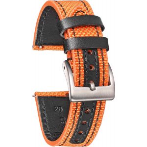 Eryi-Cuir Avec Bracelet De Montre En Nylon 18mm 20mm 22mm Bracelets De Montre À Fermeture Rapide Pour Les Hommes Femmes À Fermeture Rapide - Neuf