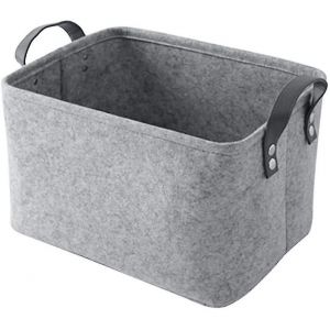 Sac de rangement en feutre, panier à linge, panier de rangement en feutre avec poignée, organisateur de placard, boîte de rangement pour vêtements, serviettes, linge de maison - Neuf