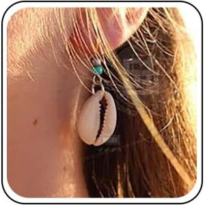 Kal-Boucles D'oreilles Boh&egrave;me En Forme De Cauris Boucles D'oreilles Crochet En Forme De Coquillage Boucles D'oreilles Pendantes En Forme De Coquillage Turquoise Boucles D'oreilles - Neuf