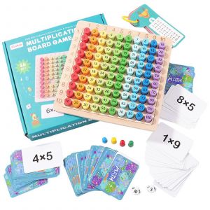 Jeu de multiplication interactif en bois pour enfants, jouet d'apprentissage des math&eacute;matiques, am&eacute;liore les comp&eacute;tences math&eacute;matiques - Neuf