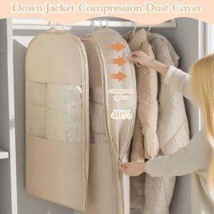 SJZG-Sac &Agrave; V&ecirc;tements &Agrave; Suspendre, 110 X 60 Cm, Respirants, Avec Fermeture &Eacute;clair Auto-Compressive, Peu Encombrant, Pour Doudoune, Costume, Manteaux, Vestes - Neuf