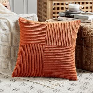 Eryi-Lot De 1 Boho Housse De Coussin 55x55 Caramel,À Motif Croisé Decoration Housses De Coussin En Velours Côtelé,Douillet Taie D'oreiller Housse Coussin Moderne Pour Canapé Chambre Chaise Lit - Neuf