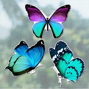 6 Pcs Aimants D'écran De Papillon Aimants De Porte Moustiquaire Double Face Décoratifs Magnets De Papillon De Réfrigérateur Mignons Pour Décor De Bureau Multicolores (Bleu Vert, Style Volant) - Neuf