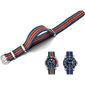Elastic Nylon Watch Strap 18 Mm 20 Mm 22 Mm Nato Style Military Ballistic Navy Parachute Adjustable Nylon Braided Fabric Replacement Band For Men And Women.[U1237] - Neuf