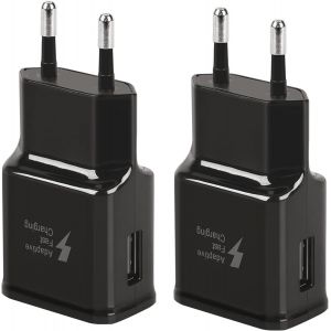 KALANKA-Lot de 2 Adaptateurs de Prise de Chargeur D'alimentation USB 5V-2A Chargeur Rapide Universel pour iPhone 12/11/X 8/7/6, Samsung Galaxy S22 S21 S20 S10 S5 S6 S7 S8 S9/Edge/Plus/Active, Note 5/ - Neuf