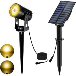 Sansh-Spot Solaire Extérieur 3000k Lampe Solaire Exterieur 2 Modes D'éclairage Lumière Solaire De Jardin Etanche Ip65, 3 Mètres Câble, Eclairage Exterieur Solaire Pour Jardin, Chemi - Neuf