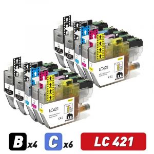 Cartouche D'Encre Compatible Lc421Xl Lc 421 421Xl Lc421 Xl Pour Imprimante À Jet D'Encre Brother Dcp-J1050Dw Mfc-J1010Dw Dcp-J1140Dw - Neuf