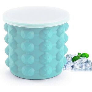Seau À Glace,Seau À Glace À Double Paroi En Silicone Avec Couvercle,Machine À Glaçons Réutilisable,Sans Bpa - Neuf