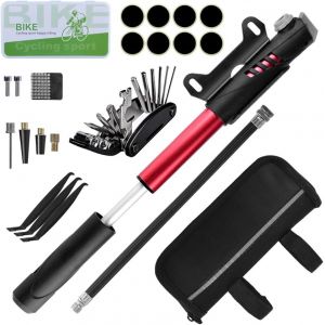 Kit D'outils Pour Vélo Outil De Réparation Sacoches Avec Mini Pompe 120 Psi Outils Multifonction Pièce Crowbar Pour Plein Camping Air - Neuf