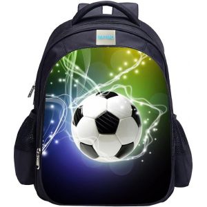 Sac à dos de football pour garçons,sac à dos imprimé football,sac d'école cool[T542] - Neuf