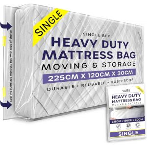 KALANKA-Célibataire Housse Protection Matelas - 225cm x 120cm x 30cm (1 Pack) Couvre Housse Matelas Amovible (92,5 g/m²) - Housse Plastique Matelas - Rangement & Transport Faciles Housse de Matelas - Neuf