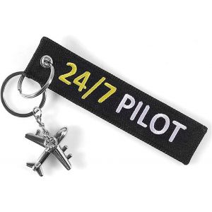 Kal-24/7 Porte-Clés Pilote Avec Petit Avion ¿ Pendentif Comme Remove Before Flight - Neuf