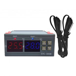 XYONG Controleur de temperature a affichage numerique, micro-ordinateur intelligent, double commande, interrupteur electronique reglable, 110-220 V - Neuf