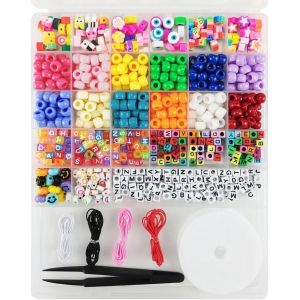 ERYI-800 Pièces Coffret De Perle Pour Bracelet Enfant Kit, Diy Perles Bijoux Enfant, Friendship Bracelet Perles À Breloques, Pour Fabrication De Bijoux Diy, Bracelets D'Amitié - Neuf