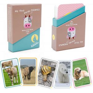 MDY-Jeu d'apprentissage: Mes Premiers Mots - Animaux Cartes animales (Montessori): 50 Cartes Photos: Jouets éducatifs pour Les bébés et Les Tout-Petits pour promouvoir Le vocabulaire de Base. - Neuf