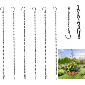 Mevronisshop-6 Pcs 50 Cm Cha&icirc;ne De Suspension, Cha&icirc;ne En M&eacute;tal Pour Suspension Plante Int&eacute;rieure Avec Crochets, Cha&icirc;nes De Suspension Pour Suspendre Plantes, Pots De Fleurs, Paniers, Carillons Nichoi - Neuf