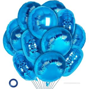 ChicSlick-20 Pièces Ballon Bleu, 18 Pouces Ballon Rond Bleu Ballons En Aluminium, Ballons Anniversaire Bleu Ballon Helium, Ballon Rond Anniversaire Pour Anniversaire Baby Shower Graduation D[X1442] - Neuf