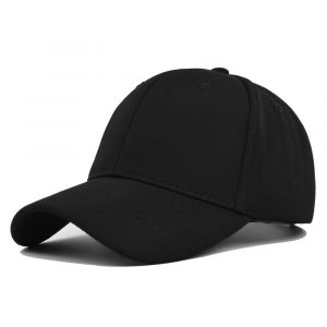 Casquette De Baseball En Coton Noir Rigide, Protection Solaire Solide Pour Hommes Et Femmes, Casquette De Baseball À Languette En Canard - Neuf