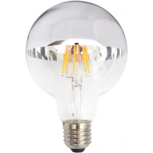 Sjzg-Globe G95 Ampoule Led &Agrave; Filament 6 W = 60 W E27 Miroir T&ecirc;te Argent&eacute; 680 Lm Extra Blanc Chaud 2200 K R&eacute;tro Nostalgie - Neuf
