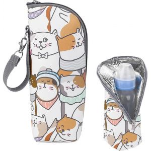 1 X Insulated Baby Bottle Bag,Baby Bottle Warmer,Portable Hangable Bottle Bag,Bottle Holder,Travel Bottle Insulation Bag,For Strollers,Outdoor Travel - Neuf