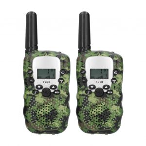 Lot De 2 Mini Talkies-Walkies Avec Chargeur Usb, Radio Sans Fil, Jouets Pour Enfants, Cadeaux D'anniversaire Et De Noel, Camouflage Americain, 22 Canaux Frs 462-467 Mhz - Neuf
