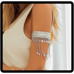 Eryi-Vintage Égyptien Ouvert Bras Chaîne Multi - Couches Gland Pendentif Bras Avec Chaîne Bracelet Haut Du Bras Pour Les Femmes - Neuf