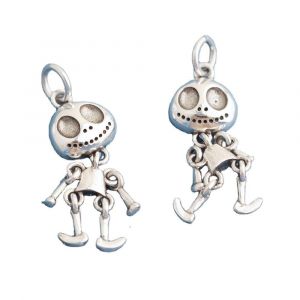 2pcs s925 pendentif en argent des accessoires pour faire des colliers, des bracelets, vintage crâne de porte-clés pour homme, femme, voiture trousseau sac à dos porte-monnaie charmes, cadeau d'anniversaire, décoration d'Halloween - Neuf