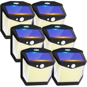 Lampe Solaire Exterieur Détecteur Mouvement - 6 Packs 248 Led Lumière Solaire Extérieur Étanche Sans Fil Éclairage Extérieur Solaire Pour Jardin Patio Garage - Neuf