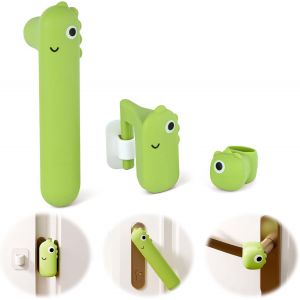 Yemaesre-Ensemble 3 En 1silicone Protection Poignee Porte, Protege Poignee De Porte, Anti Pince Doigt Porte, Protection Anti-Pincement, Protéger Les Murs, Les Meubles Et Les Doigts - Neuf