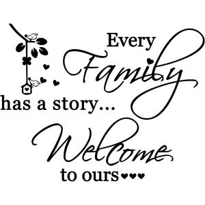 Jiayaus Stickers Muraux Amovibles En Vinyle Avec Citations Inspirantes « Every Family Has A Story Welcome To Ours » Pour Chambre À Coucher,Salon,Cuisine - Neuf