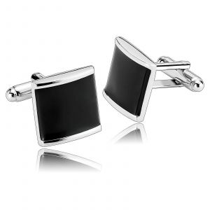 Boutons De Manchette Carr¿¿S En Acier Inoxydable Pour Homme, Style Geek, 1,6 X 1,6 Cm, Sans Pierre Pr¿¿Cieuse. - Neuf