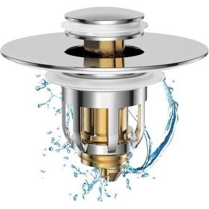 Bonde d'évier escamotable, bonde d'évier escamotable universelle avec système anti-colmatage - Neuf