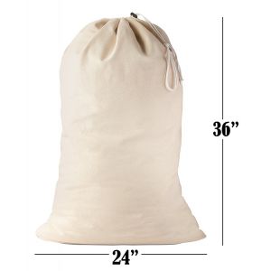 Grand Sac À Linge (Pack De 2) Heavy Duty De La Couleur Naturelle De Toile De Coton De Tissu De Cordon Organisateur De Voyages Camp D'accueil De Dortoir De Collège Chiffon Sale Plaine Large De Santa Sac De Rangement - Neuf