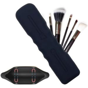 Porte Pinceaux &Eacute;tui &agrave; Pinceau de Maquillage en Silicone Support de Maquillage de Voyage avec Fermeture Magn&eacute;tique Brosses &agrave; Cosm&eacute;tiques Sac de Rangement pour Femmes(rose) - Neuf