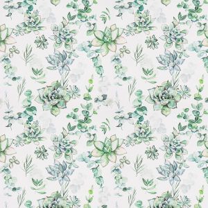 Kalanka-Papier Peint Floral Vert,44 X 1000cm Papier Peint Fleur Feuille Botanique Vert Et Blanc Succulente Papier Autocollant Pour Meuble,Chambre,Salon,Salle De Bain,Toilette - Neuf