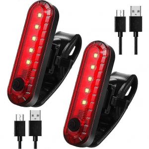 2 Pcs Usb Rechargeable Led V&eacute;lo Arri&egrave;re Feu Lumineux 4 Modes Arri&egrave;re V&eacute;lo Lumi&egrave;re Arri&egrave;re &Eacute;tanche V&eacute;lo Arri&egrave;re - Neuf
