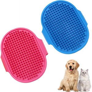 Jgd-Brosse De Bain Pour Chiens Et Chats, Brosse De Massage De 2 Pi&egrave;ces Pour Chiens Et Chats, Douche R&eacute;glable Pour Animaux De Compagnie Avec Poign&eacute;e En Anneau, Peigne Pour Le Nettoyage Et Le Soin Des - Neuf