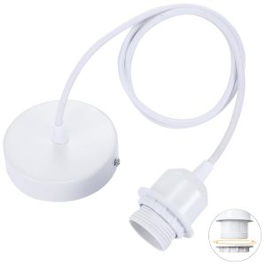 Kalanka-Suspension E27 Avec Anneau &Agrave; Vis, C&acirc;ble Textile R&eacute;glable 100cm, Suspension Compatible Avec Abat-Jour, Douille Id&eacute;ale Pour Cuisine, Salon - Neuf