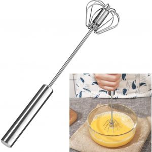 CMWS-Fouet à ?ufs en acier inoxydable à pousser à la main, fouet rotatif, mélangeur semi-automatique, batteur à ?ufs, mousseur à lait, outil de cuisine pour cuisiner, fouetter, mélanger, battre, méla - Neuf