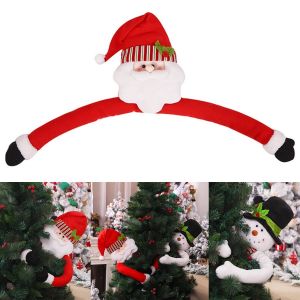 D&eacute;cor De No&euml;l Suspendable En Tissu Doux 105 Cm Rouge - Poup&eacute;e De No&euml;l Festive Pour Sapin, D&eacute;coration D'int&eacute;rieur Et D'ext&eacute;rieur Haute Qualit&eacute; R&eacute;utilisable - Neuf
