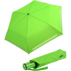Mini Parapluie Safety Reflex Extra L&eacute;ger Pour Enfant, Vert Fluo Automatique, 95 Cm - Automatik, Parapluie De Poche Automatique - Neuf